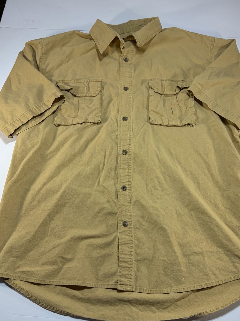 RedHead Khaki Cotton Short Sleeve Button Up Work Shirt XL